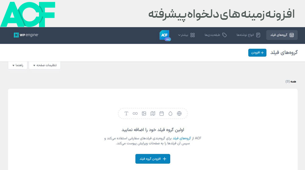 افزونه زمینه های دلخواه پیشرفته