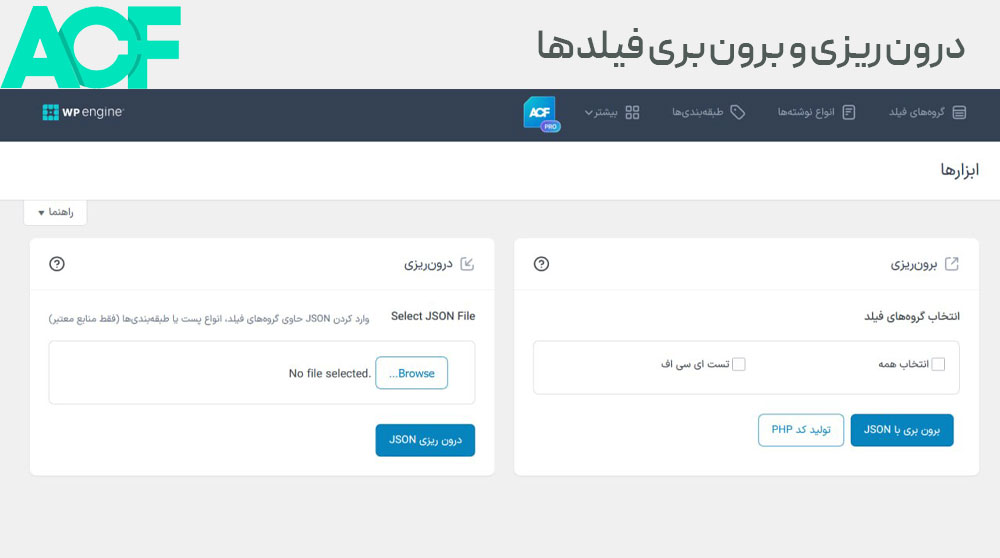 درون ریزی و برون بری فیلدها