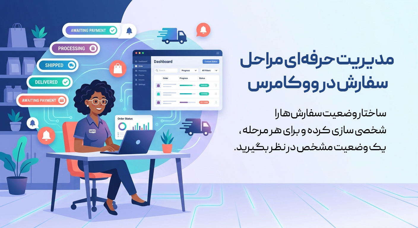مدیریت حرفه‌ای مراحل سفارش در ووکامرس